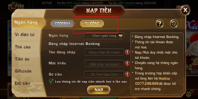 Những lưu ý khi nạp tiền vào Iwin